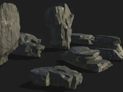 cliff rocks - 3D Models PBR Pack 08 Low-poly 3D model