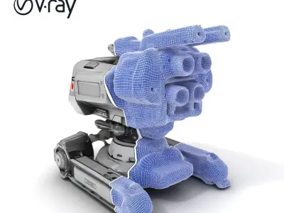 Futuristic Defense Turret Model Pack for D Rendering Low-poly 3D model