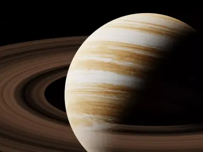 16K Photorealistic Fictional Gas Giant 1 with Rings Low-poly 3D model