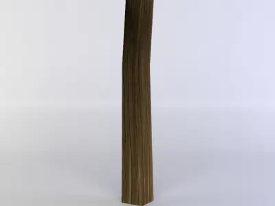 Fence segment pole Low-poly 3D model