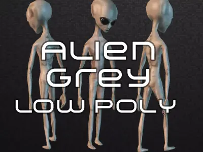 Alien Grey Low-poly 3D model