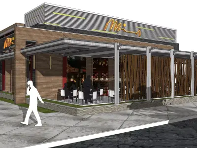 Out-parcel Restaurant Model  3D model
