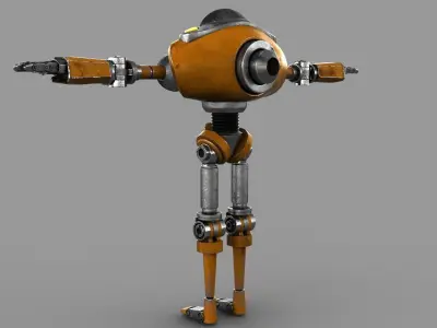 Cartoon Robot 2 Low-poly 3D model