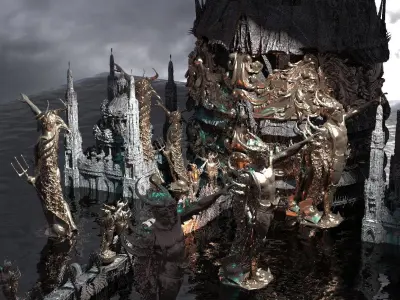 Ocean Master Tower Base City Kit bash pantheon 2  3D model