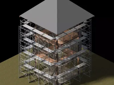 Pavilion in construction scene 26i04 3D model