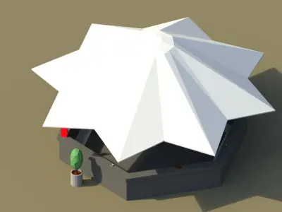 Low Poly Summer Bar 2 Low-poly 3D model
