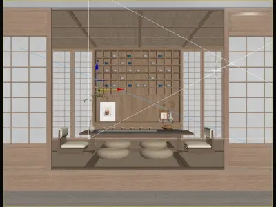 Autodesk 3DS Max Tearoom 3D Interior Scene 117 3D model