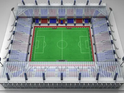 Soccer football stadium high detail 3D model