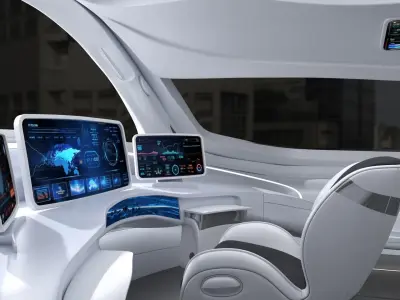 Future high -speed train cockpit 3D model