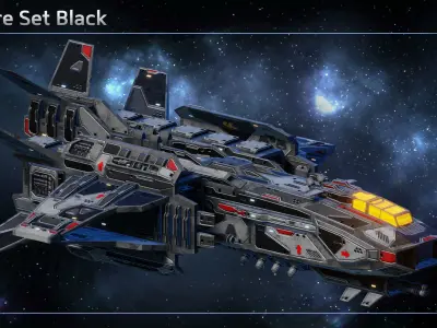 Spaceship Fighter Panther Low-poly 3D model