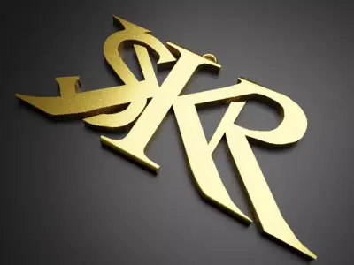 Pendant gold logo 3D print model