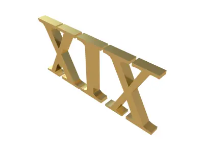 Roman Numerals 19 v1 002 Low-poly 3D model