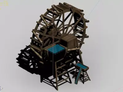 Yamano - Seaside - Waterwheel 01 3D model