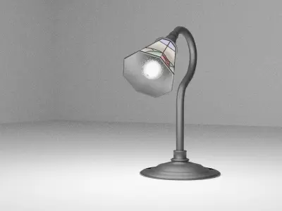 desk and wall lamp Low-poly 3D model