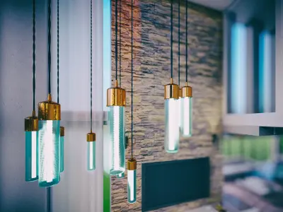 Chandelier for Double Height Loft Lighting 3D model