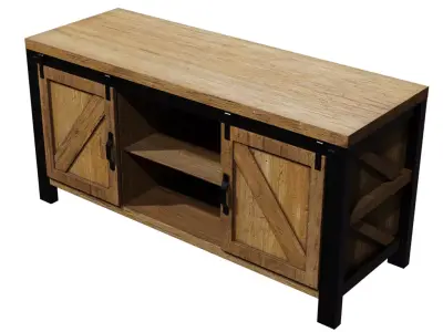TV Stands Rustic Low-poly 3D model