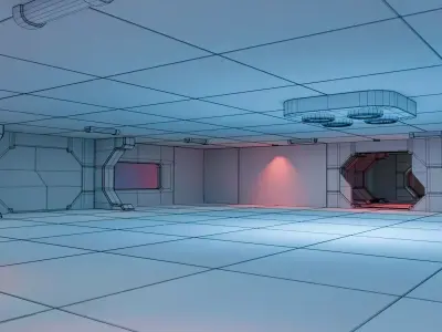 Modular Sci Fi Lab - Game Ready - PBR Low-poly 3D model