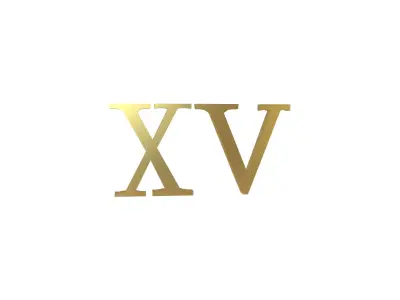 Roman Numerals 15 v1 002 Low-poly 3D model