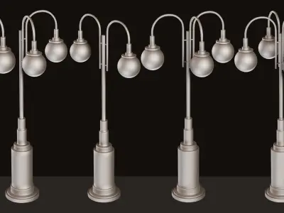 63 STREET LIGHT BASE MESH VOL01  Low-poly 3D model