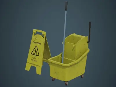 Mop Wringer 1B Low-poly 3D model