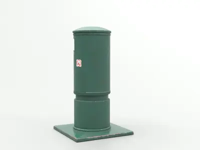 Metal Street Trash Bin 4K PBR Game Ready UV Unwrapped vol 10 Low-poly 3D model