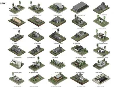 30 Houses pack - Revit 3D model