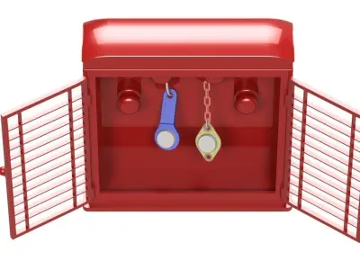 Key Holder - Red Phone Booth 3D print model 3D print model