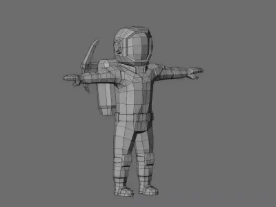 UNRIGGED VERSION ASTRONAUT 003 Low-poly 3D model