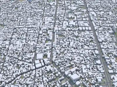 Pekanbaru Riau Indonesia 35km Low-poly 3D model