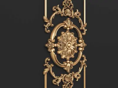Decor 1 golden ornate ornaments 3D model