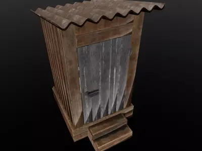Rusted Sheet Toilet 3D Model Low-poly 3D model