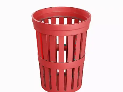 Street Trash Can 02 Low-poly 3D model