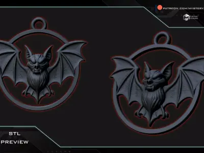 Bat ornament Halloween Free 3D print model