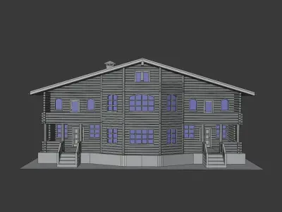 Log Cabin Painted 3D model