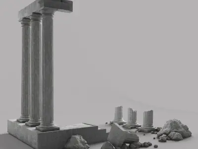 Damaged Pillars 3D model