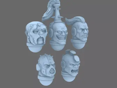 Galactic Boy Band Exposed Masochists Heads 3D print model
