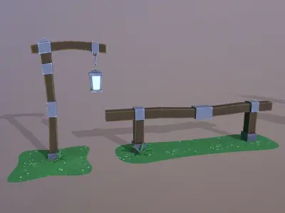 Medieval Asset Game Ready  Low-poly 3D model