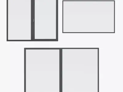 Balcony Door and Windows 03 3D model