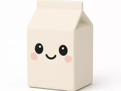 Kawaii Milk Carton 3D print model