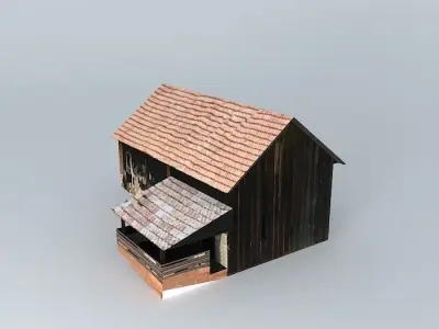 dom5humno old barn with roof Free 3D model
