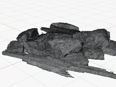 Scanned Construction Debris 02 Low-poly 3D model