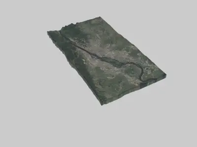 Krasnoyarsk City Low-poly 3D model