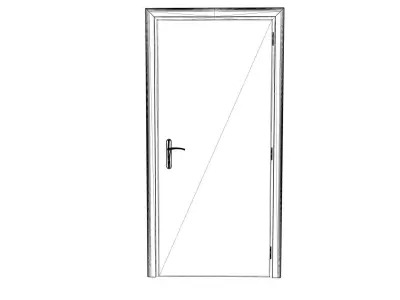 Minimalist Light Oak Flush Interior Door Low-poly 3D model