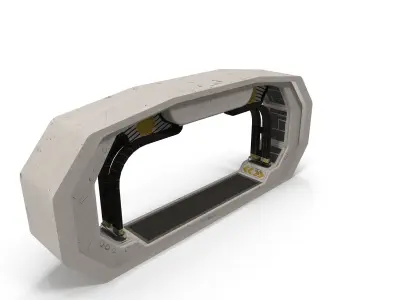 Sci Fi interior coupling member Low-poly 3D model