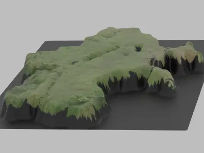 Ukraine Map Country Low-poly 3D model