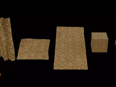 Gold Damask Fabric - Texture Set - 2K and 4K Texture