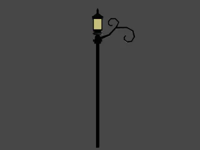 Gothic Style Lamppost Low-poly 3D model