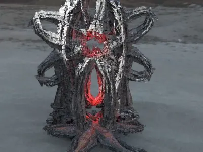Hydra Dark Stone Maze Arch 3D model