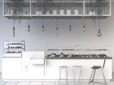 Bar counter 3D model