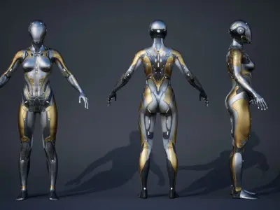 Sci-Fi Female 4 Low-poly 3D model
